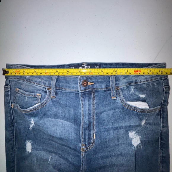 Hollister Women's Ripped Skinny Jeans - Blue - Picture 6 of 11